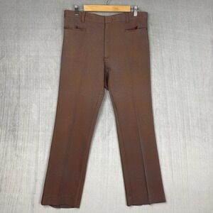 Vtg 50s Siltoknits Pants Mens 32x29 Herringbone Polyester Retro Mod Midcentury